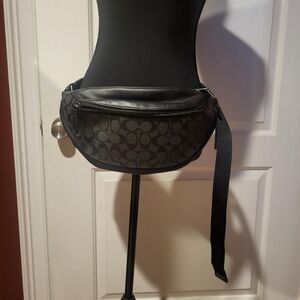Black Patterned Waist Bag